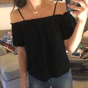 Off the shoulder black top